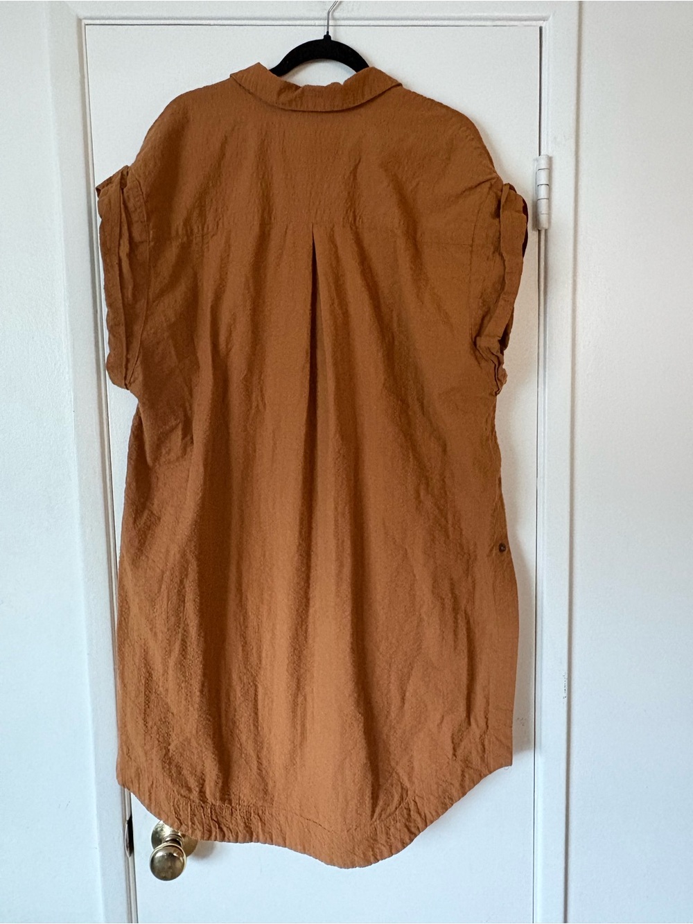 Anthropologie Rust-Orange Button-Front Sleeveless Tunic - Picture 9 of 10